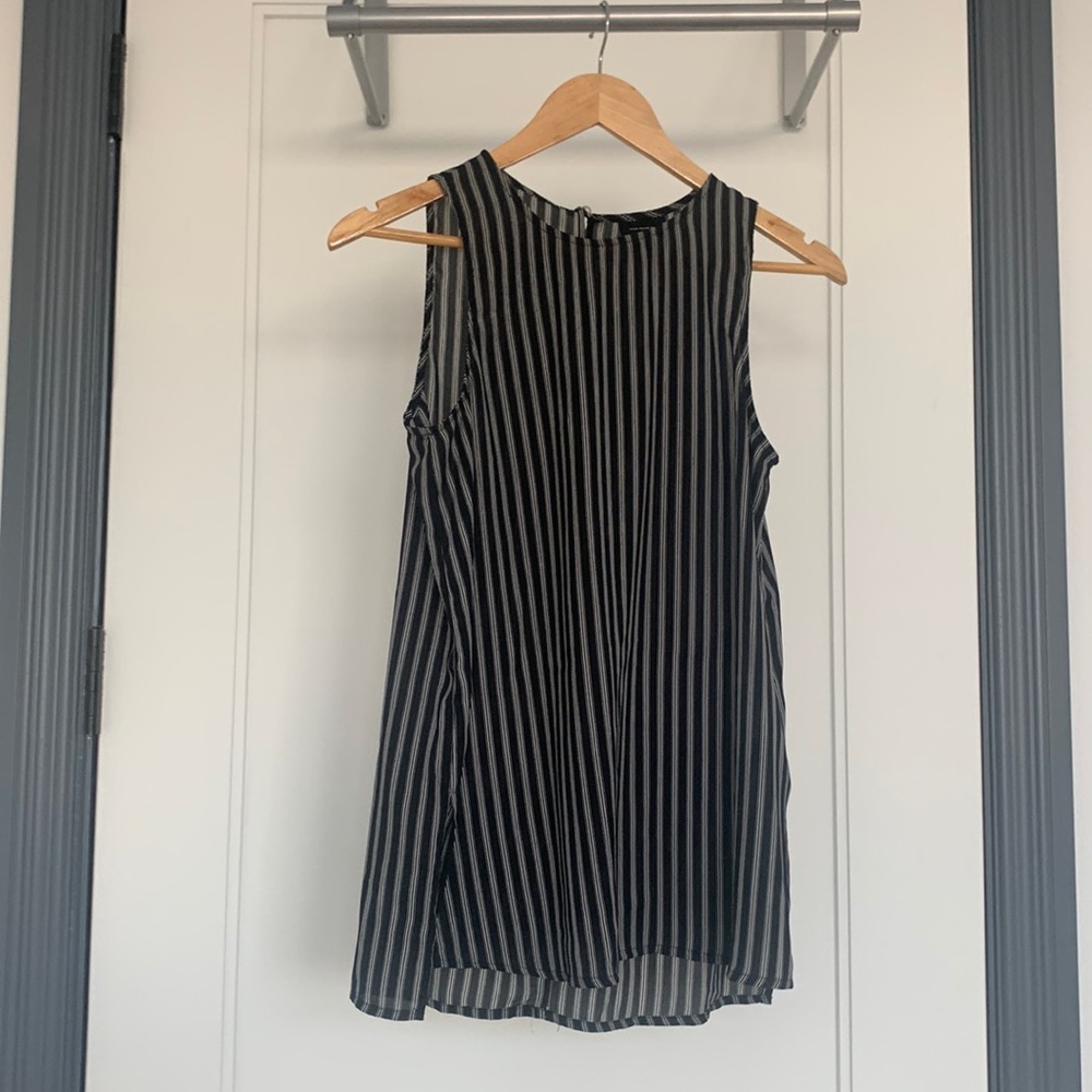 Black and white striped work shirt